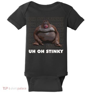 Uh Oh Stinky Poop Meme Funny Monkey Baby Bodysuit
