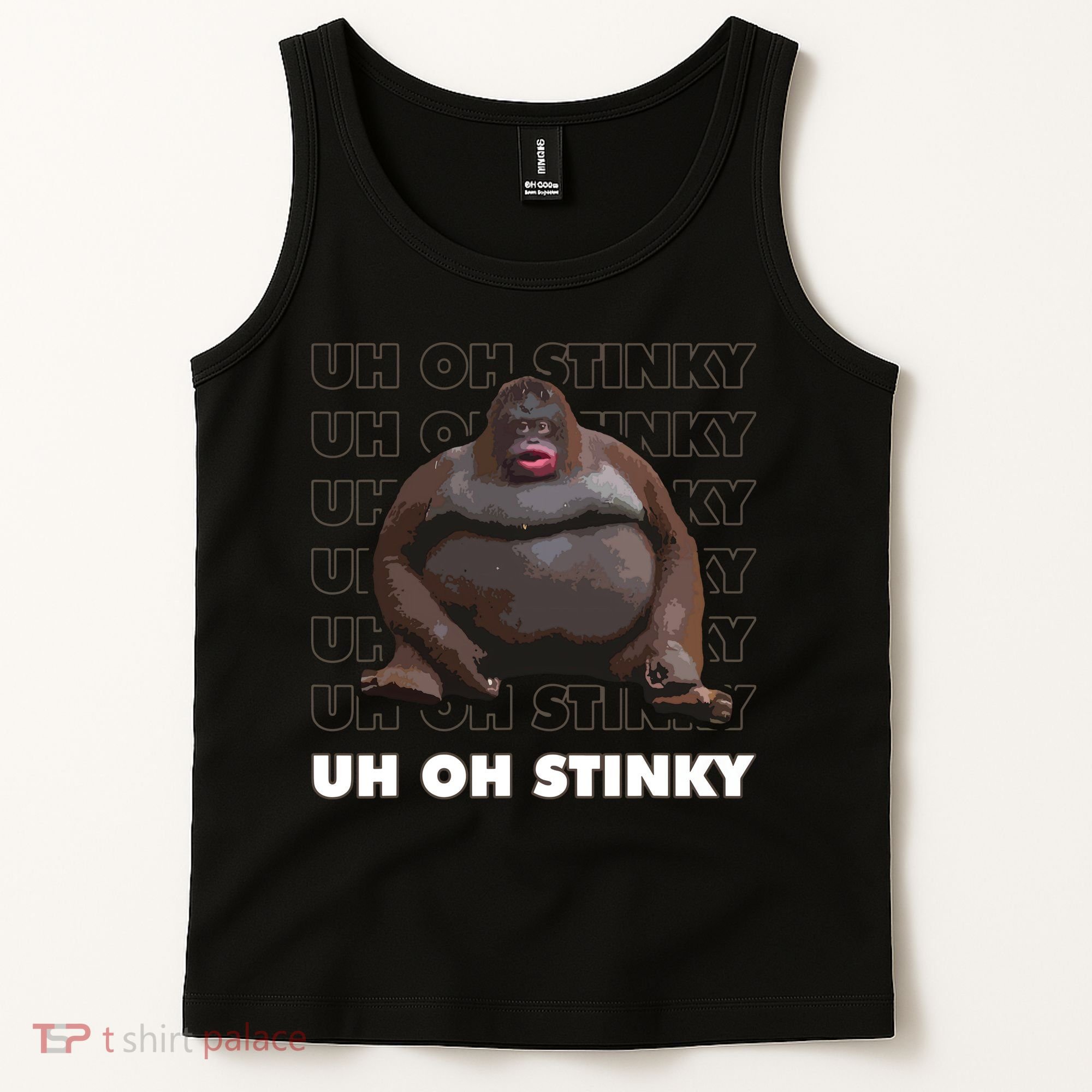 Uh Oh Stinky Poop Meme Funny Monkey Tank Top
