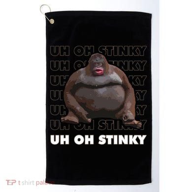 Uh Oh Stinky Poop Meme Funny Monkey Golf Towel