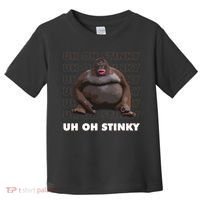 Uh Oh Stinky Poop Meme Funny Monkey Toddler T-Shirt thumb 0