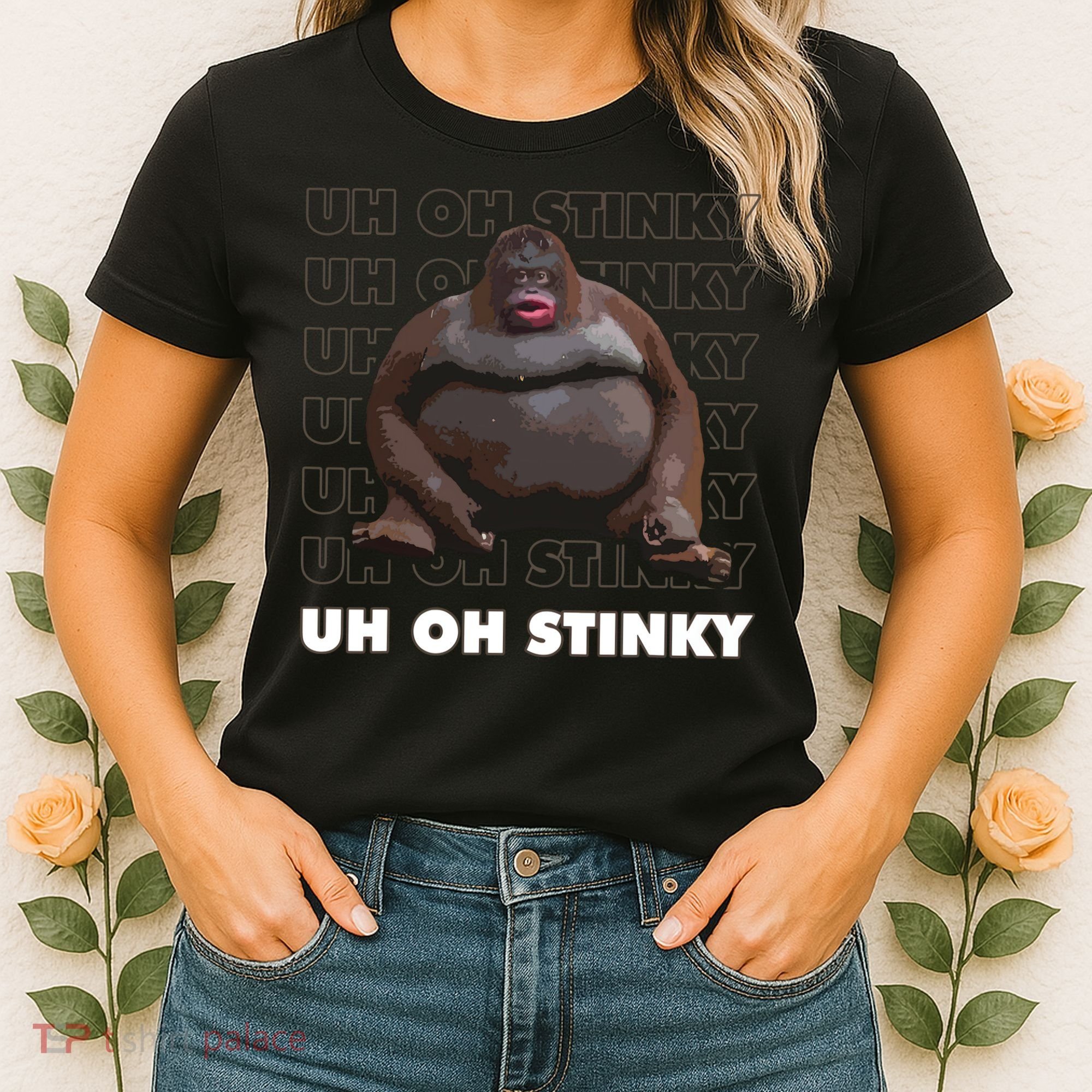 Uh Oh Stinky Poop Meme Funny Monkey Women's T-Shirt