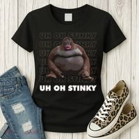 Uh Oh Stinky Poop Meme Funny Monkey Women's T-Shirt thumb 3