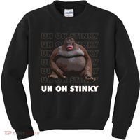 Uh Oh Stinky Poop Meme Funny Monkey Kids Sweatshirt thumb 0