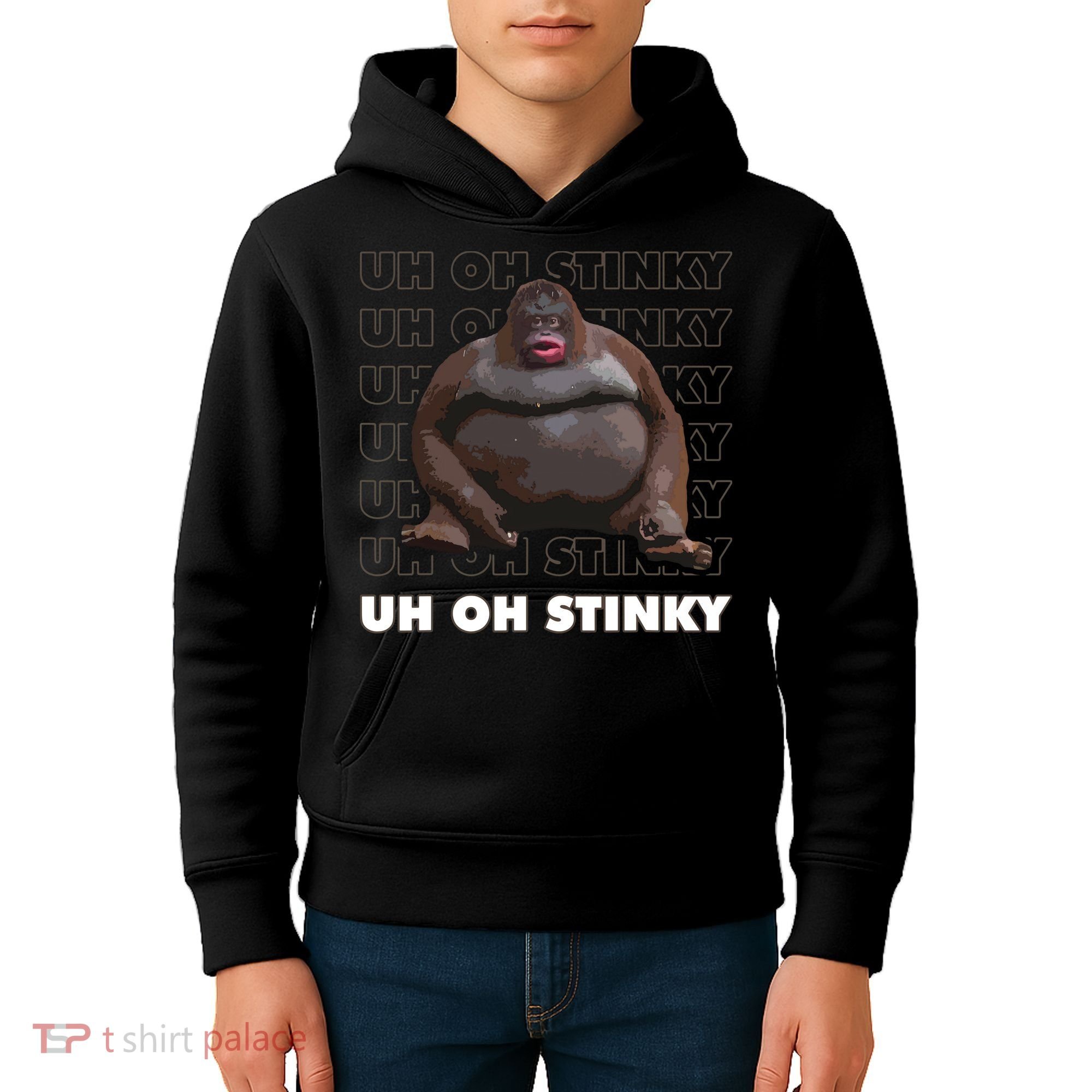 Uh Oh Stinky Poop Meme Funny Monkey Kids Hoodie
