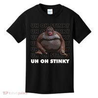 Uh Oh Stinky Poop Meme Funny Monkey Kids T-Shirt thumb 0
