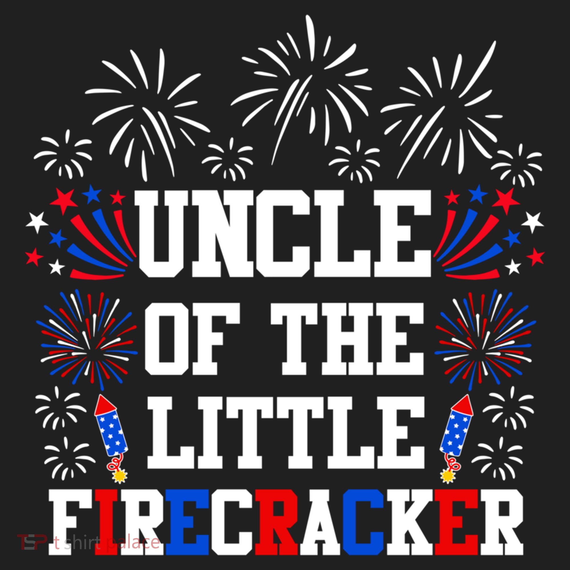 Uncle Of The Little Firecracker Funny Gift 4th Of July Birthday Gift Beanie