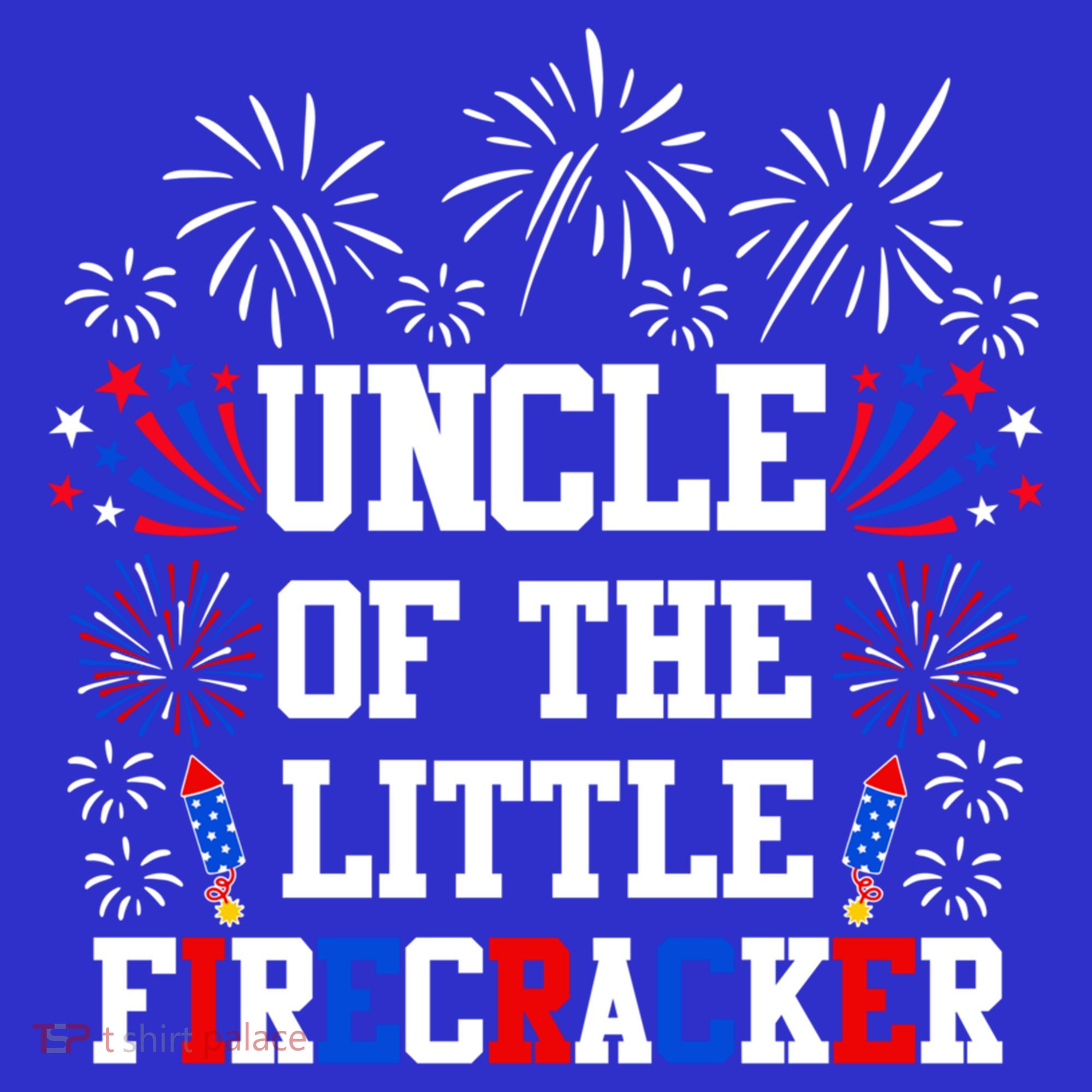 Uncle Of The Little Firecracker Funny Gift 4th Of July Birthday Gift Visor