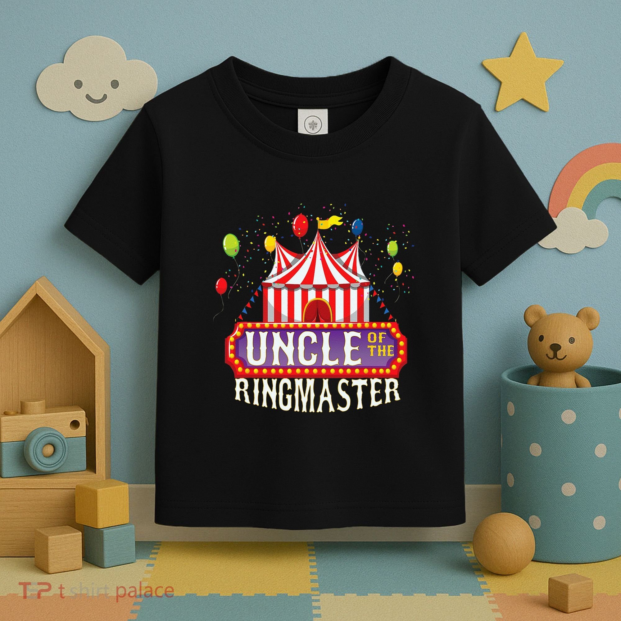 Uncle Of The Birthday Ringmaster Kids Circus Party Toddler T-Shirt
