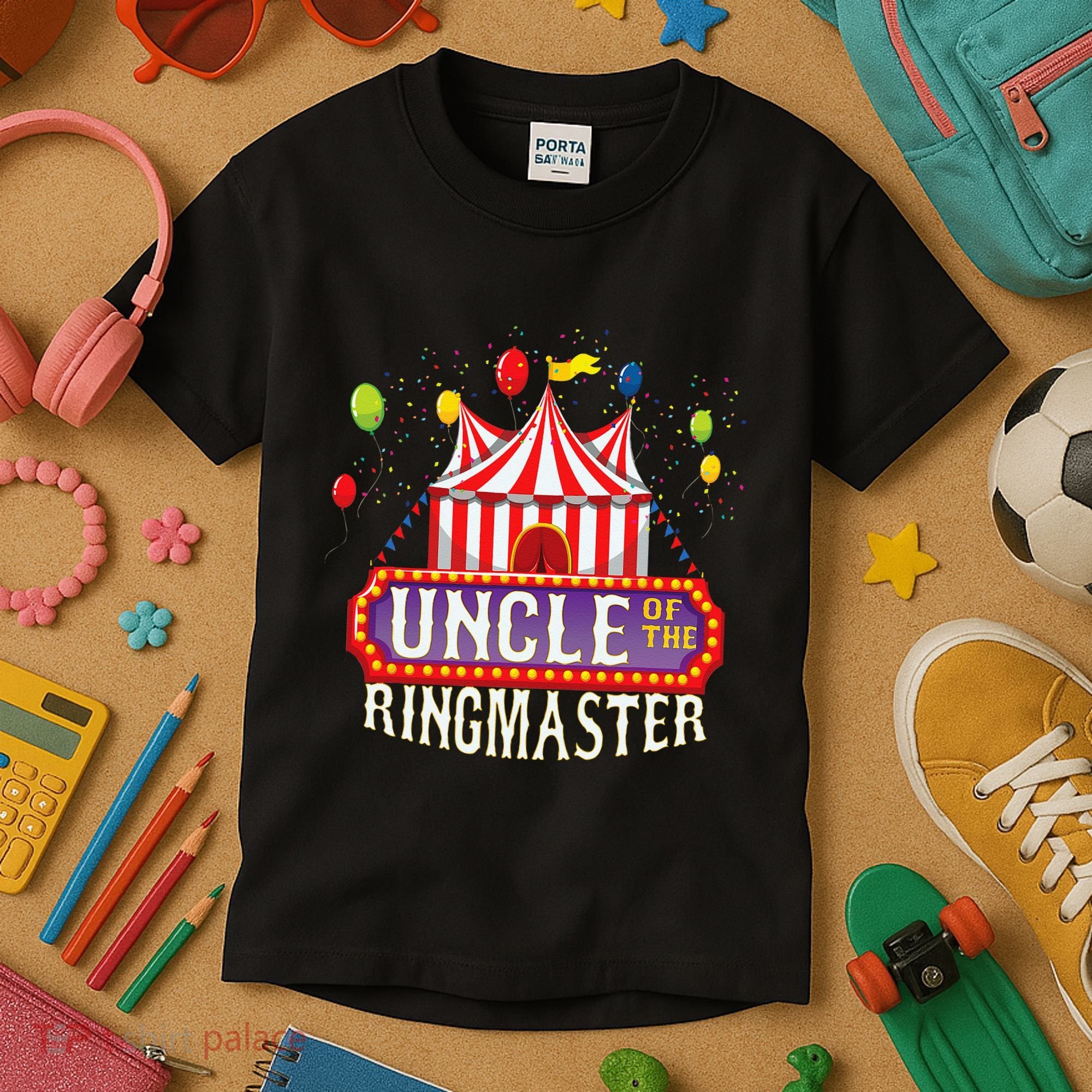 Uncle Of The Birthday Ringmaster Kids Circus Party Kids T-Shirt