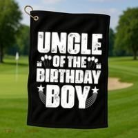 Uncle Of The Birthday Boy Celebration Golf Towel thumb 1