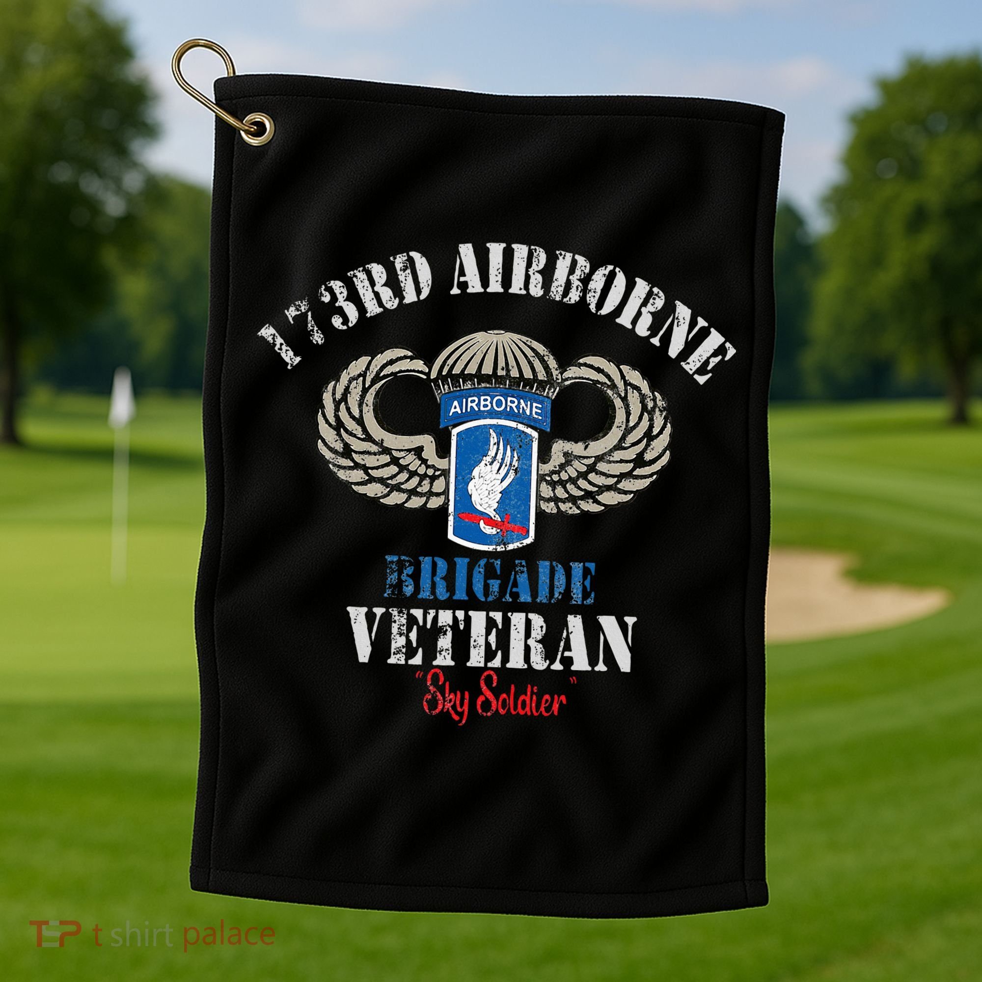 Us Paratrooper 173rd Airborne Brigade Veteran Sky Soldier Golf Towel