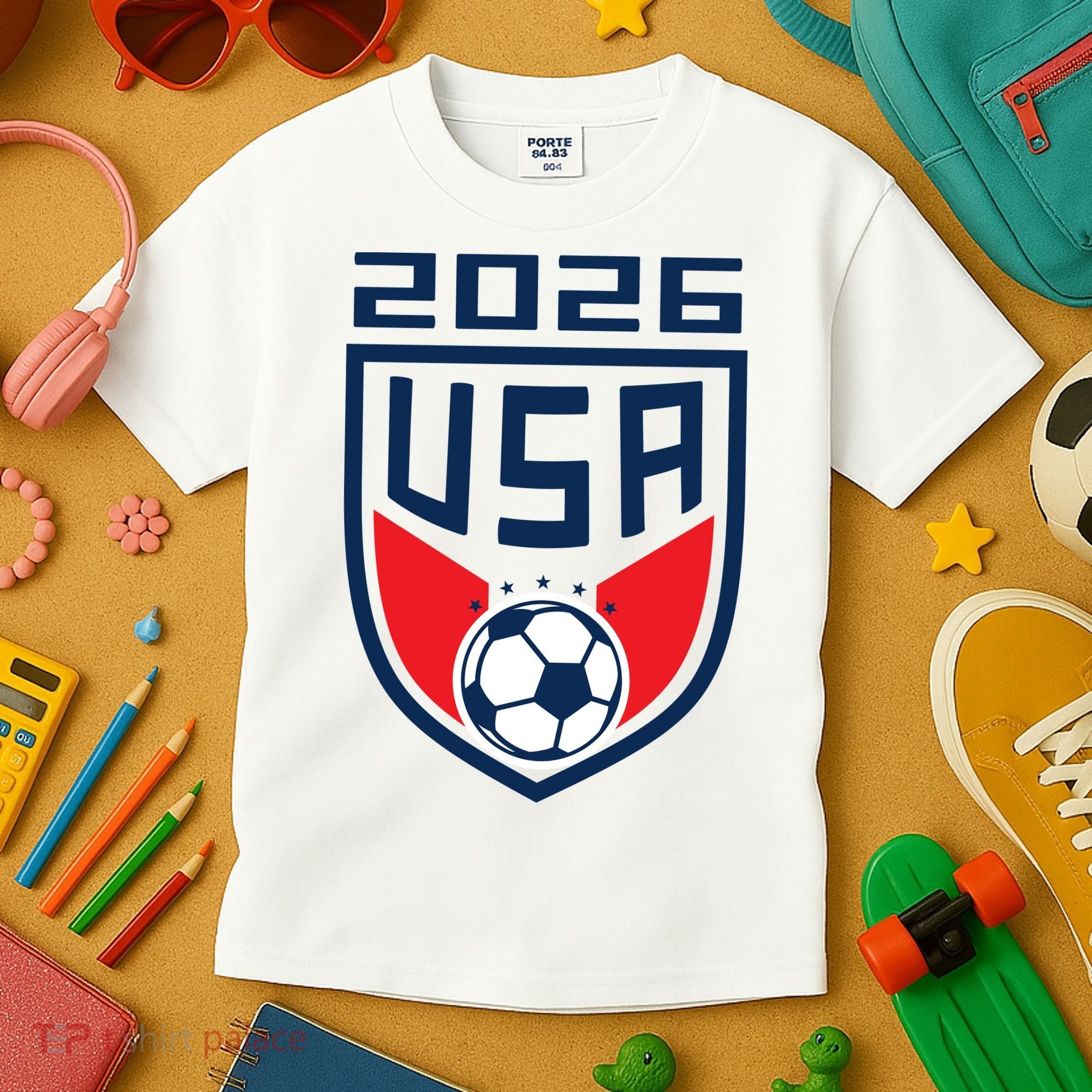 USA Player 2026 Soccer Team Fan Gear Kids T-Shirt