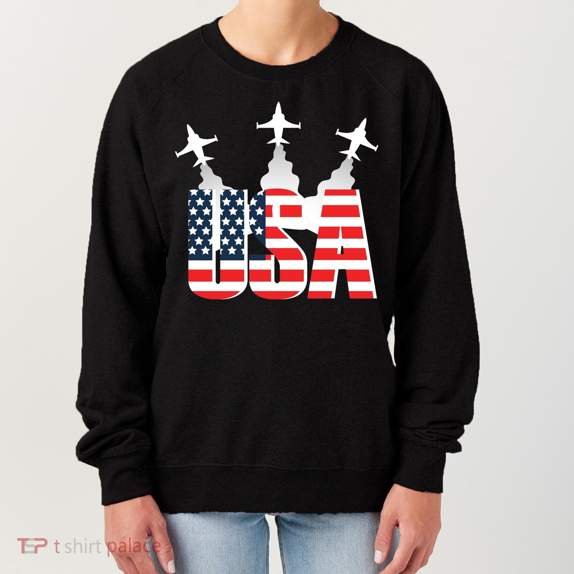 USA Pilot 4th Of July Patriotic Women's Sweatshirt
