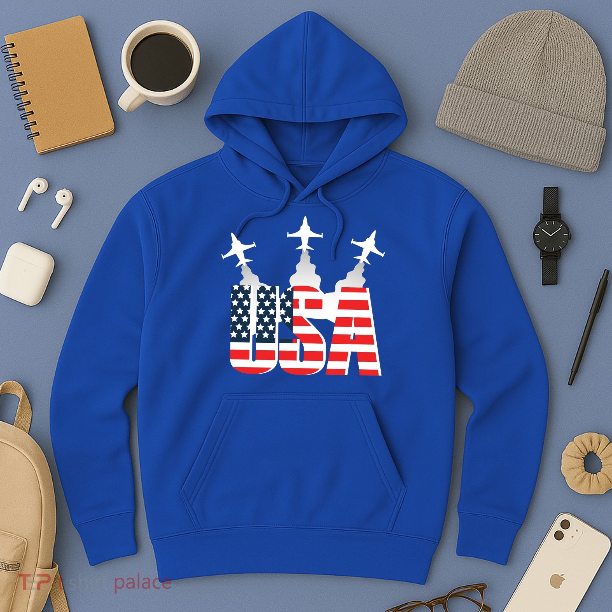USA Pilot 4th Of July Patriotic Hoodie
