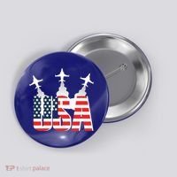 USA Pilot 4th Of July Patriotic Button thumb 0
