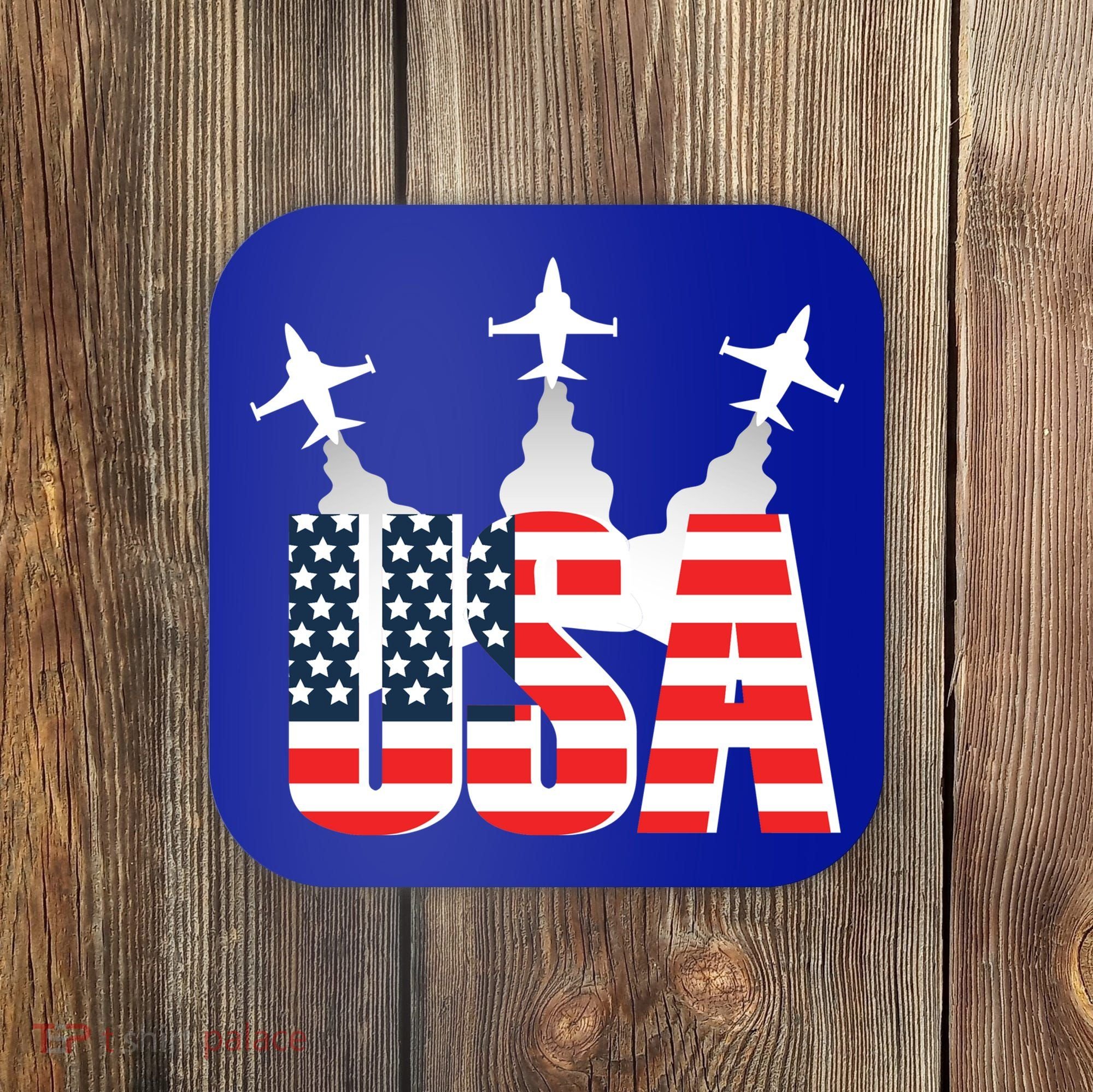 USA Pilot 4th Of July Patriotic Coaster