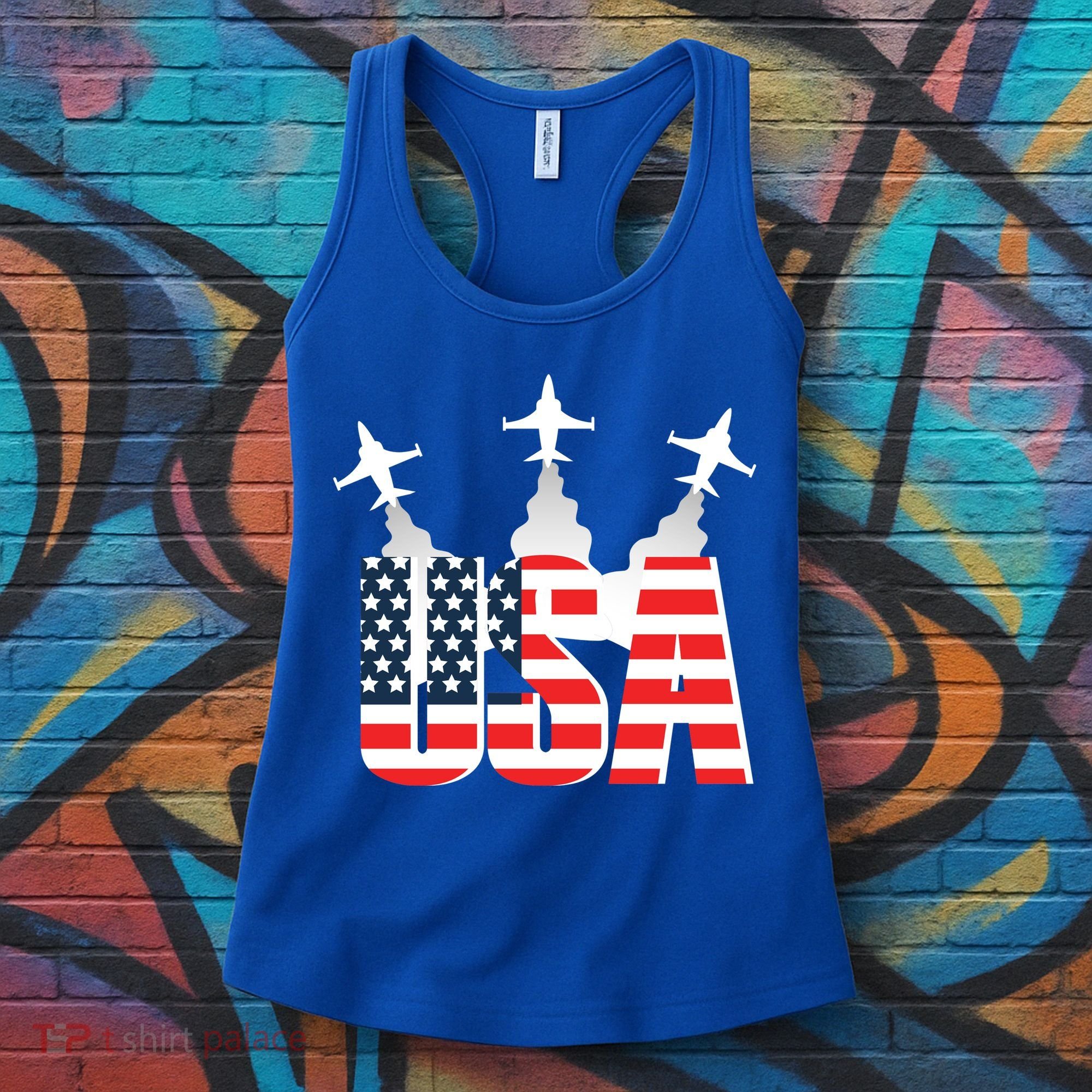 USA Pilot 4th Of July Patriotic Women's Tank Top