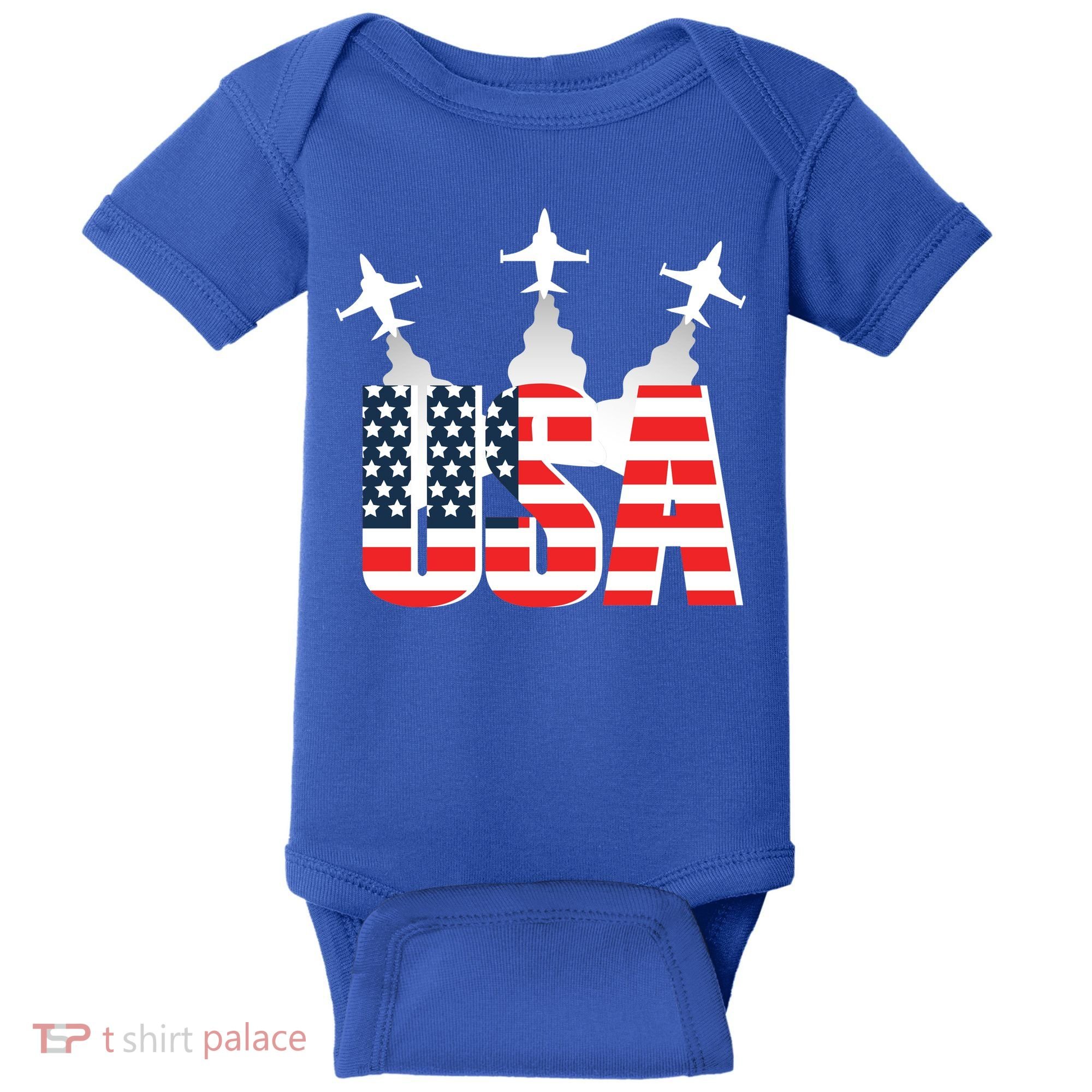 USA Pilot 4th Of July Patriotic Baby Bodysuit