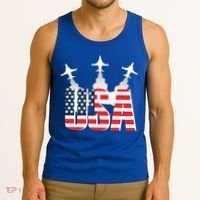 USA Pilot 4th Of July Patriotic Tank Top thumb 3