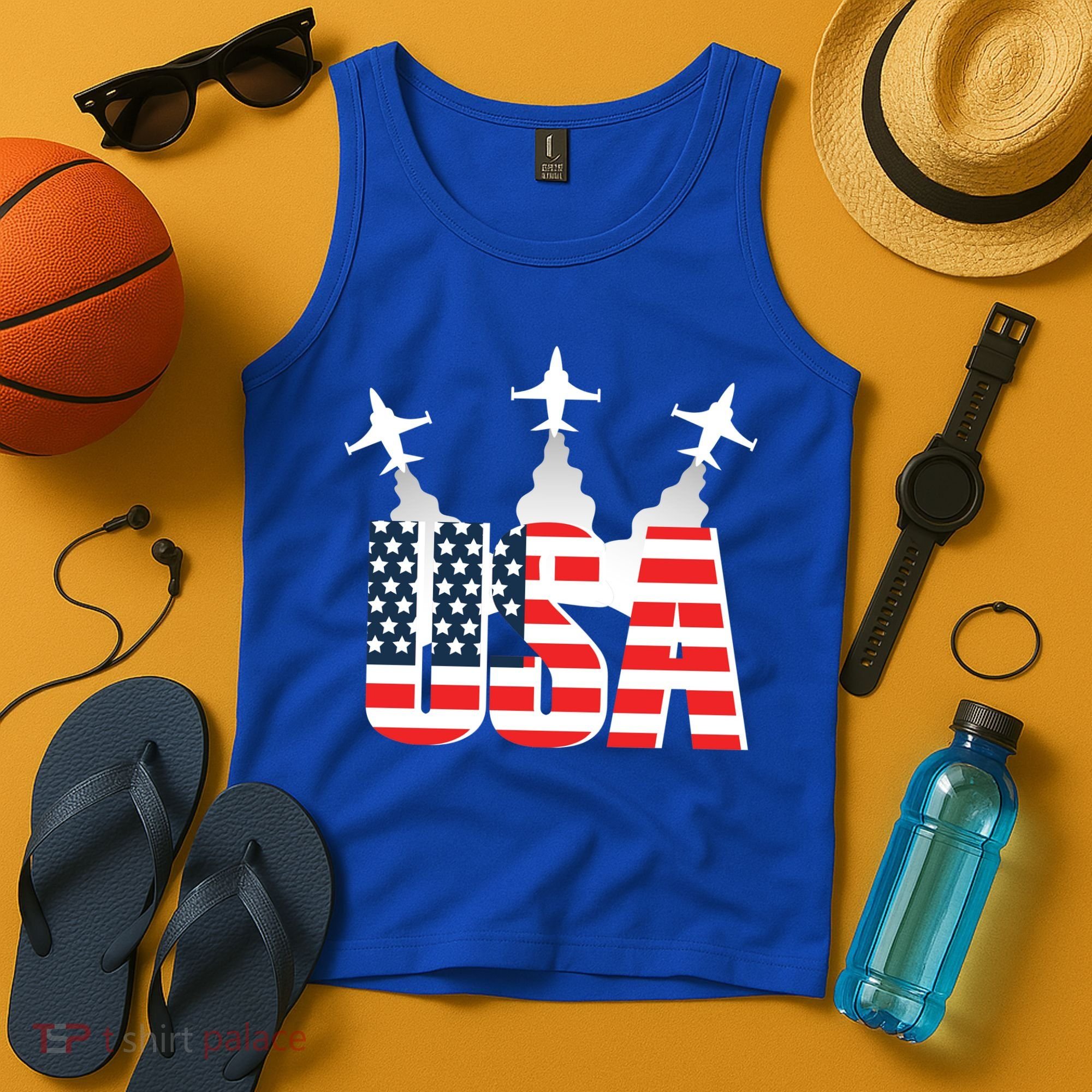 USA Pilot 4th Of July Patriotic Tank Top