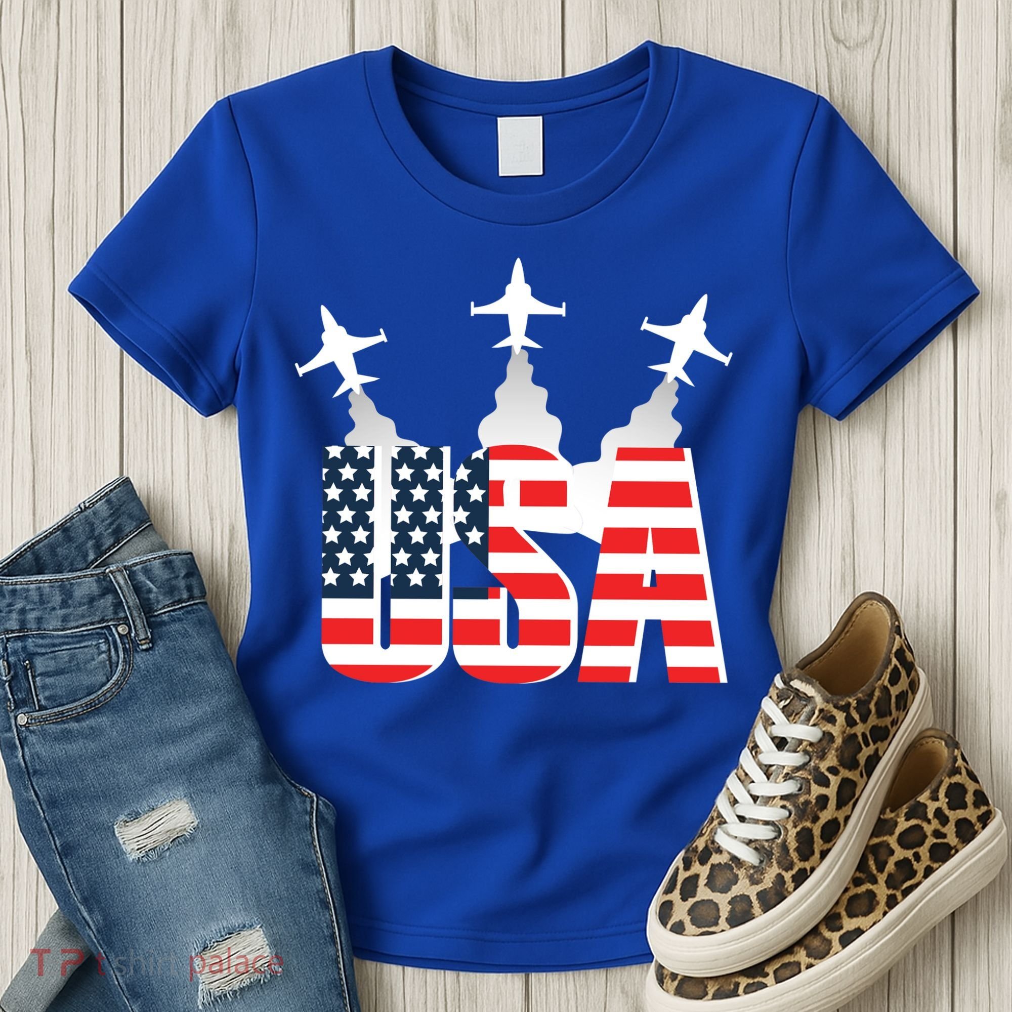 USA Pilot 4th Of July Patriotic Women's T-Shirt