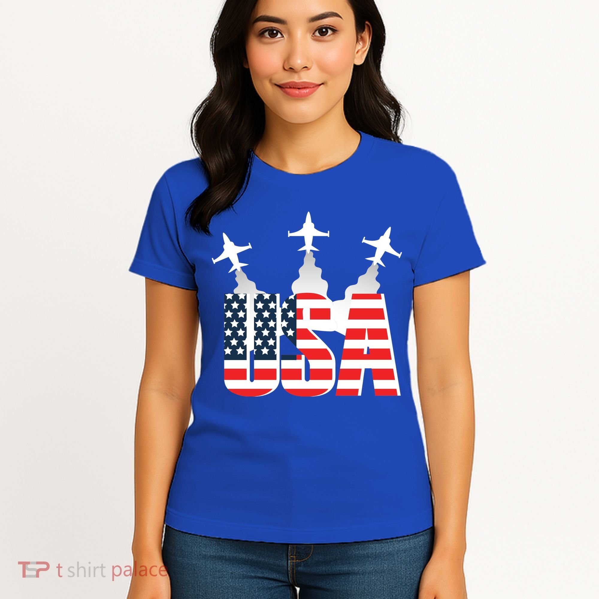 USA Pilot 4th Of July Patriotic Women's T-Shirt