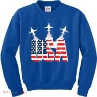 USA Pilot 4th Of July Patriotic Kids Sweatshirt thumb 0