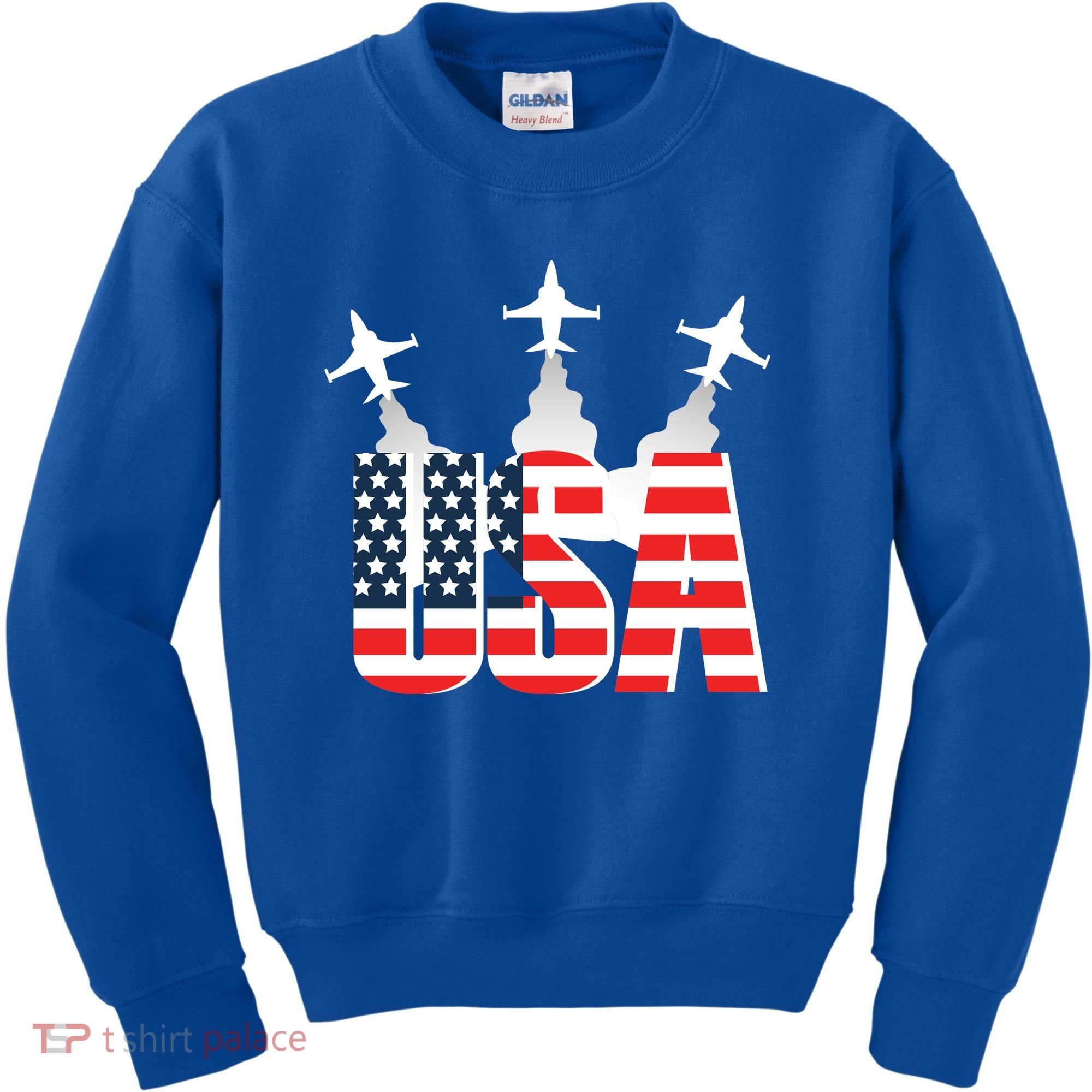 USA Pilot 4th Of July Patriotic Kids Sweatshirt