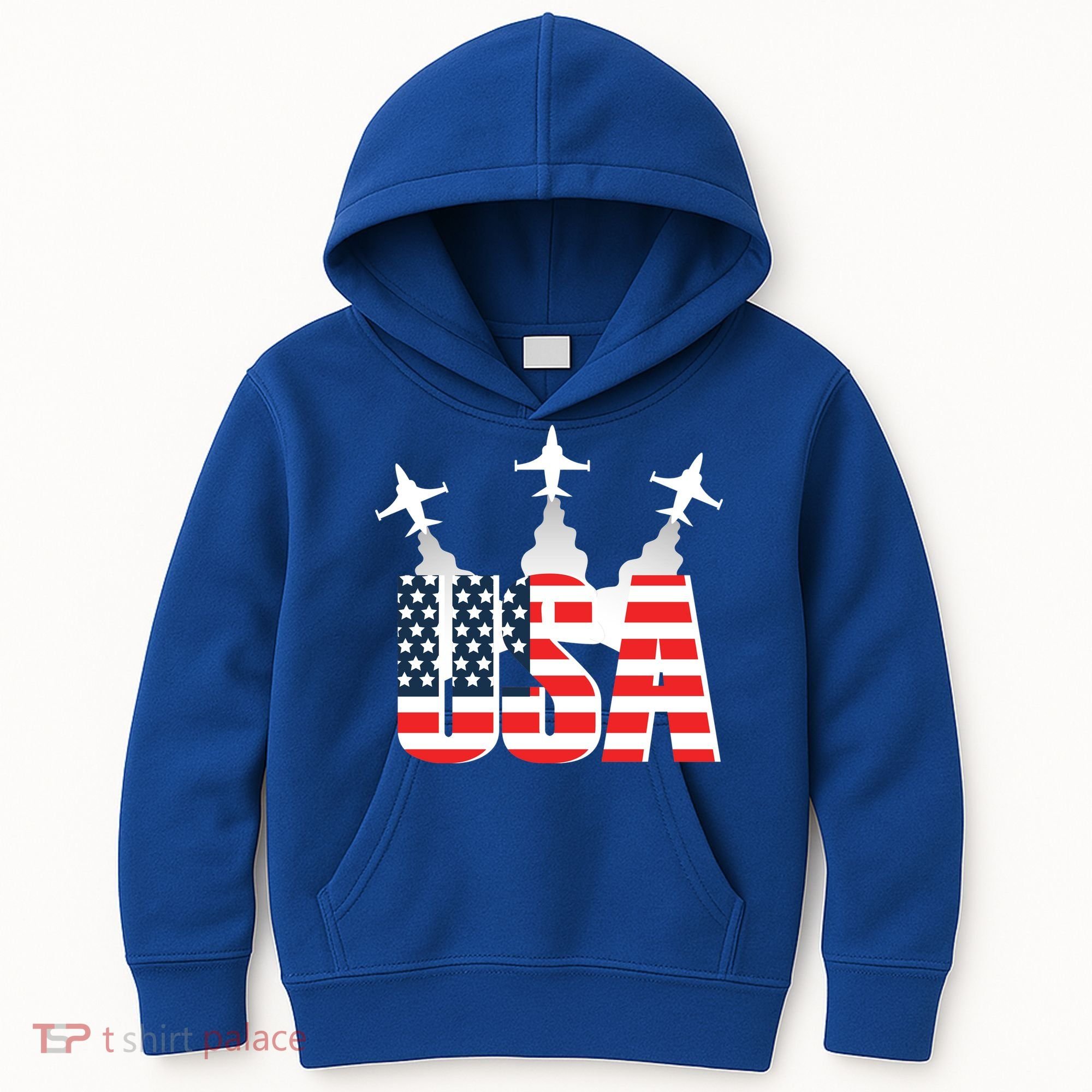 USA Pilot 4th Of July Patriotic Kids Hoodie