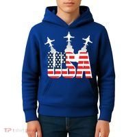 USA Pilot 4th Of July Patriotic Kids Hoodie thumb 4