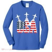 USA Pilot 4th Of July Patriotic Kids Long Sleeve Shirt thumb 0