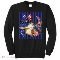 USA Patriotic 4th July Leopard Print Alligator Crocodile  Sweatshirt thumb 0