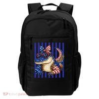 USA Patriotic 4th July Leopard Print Alligator Crocodile  Backpack thumb 0