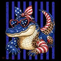 USA Patriotic 4th July Leopard Print Alligator Crocodile  Coffee Mug thumb 5