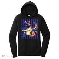 USA Patriotic 4th July Leopard Print Alligator Crocodile  Women's Hoodie thumb 0