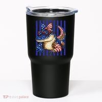 USA Patriotic 4th July Leopard Print Alligator Crocodile  Tumbler thumb 0