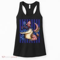 USA Patriotic 4th July Leopard Print Alligator Crocodile  Women's Tank Top thumb 0