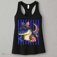 USA Patriotic 4th July Leopard Print Alligator Crocodile  Women's Tank Top thumb 3