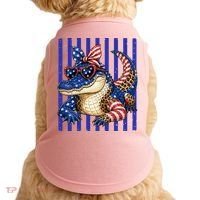 USA Patriotic 4th July Leopard Print Alligator Crocodile  Doggie Tank thumb 0