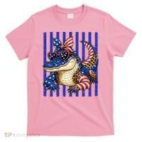 USA Patriotic 4th July Leopard Print Alligator Crocodile  T-Shirt thumb 0