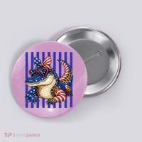 USA Patriotic 4th July Leopard Print Alligator Crocodile  Button thumb 0