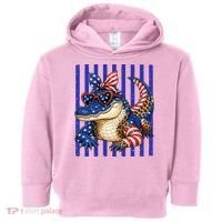 USA Patriotic 4th July Leopard Print Alligator Crocodile  Toddler Hoodie thumb 0