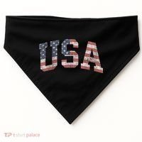 USA Patriotic American Flag Distressed USA-Made Doggie Bandana thumb 0