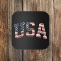 USA Patriotic American Flag Distressed Coaster thumb 0