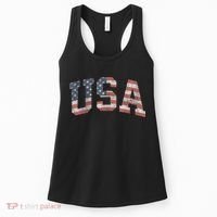 USA Patriotic American Flag Distressed Women's Tank Top thumb 0