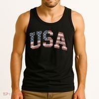 USA Patriotic American Flag Distressed Tank Top thumb 3