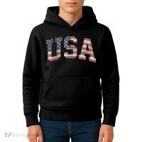 USA Patriotic American Flag Distressed Kids Hoodie thumb 4
