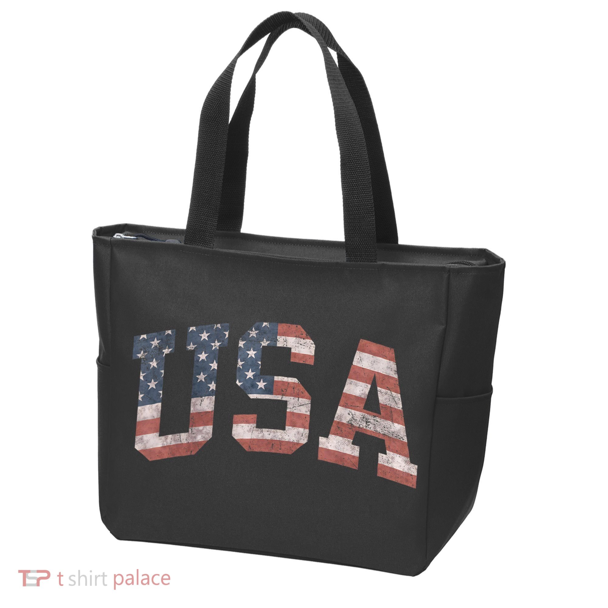 USA Patriotic American Flag Distressed Tote Bag