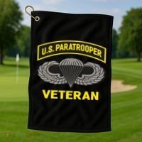 Us Paratrooper Airborne Division Army Veteran Gift Golf Towel thumb 1