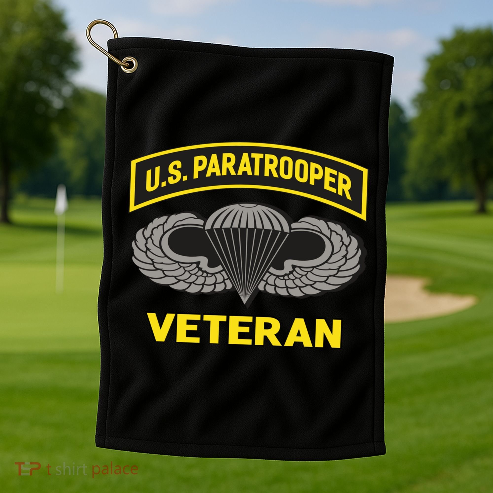Us Paratrooper Airborne Division Army Veteran Gift Golf Towel